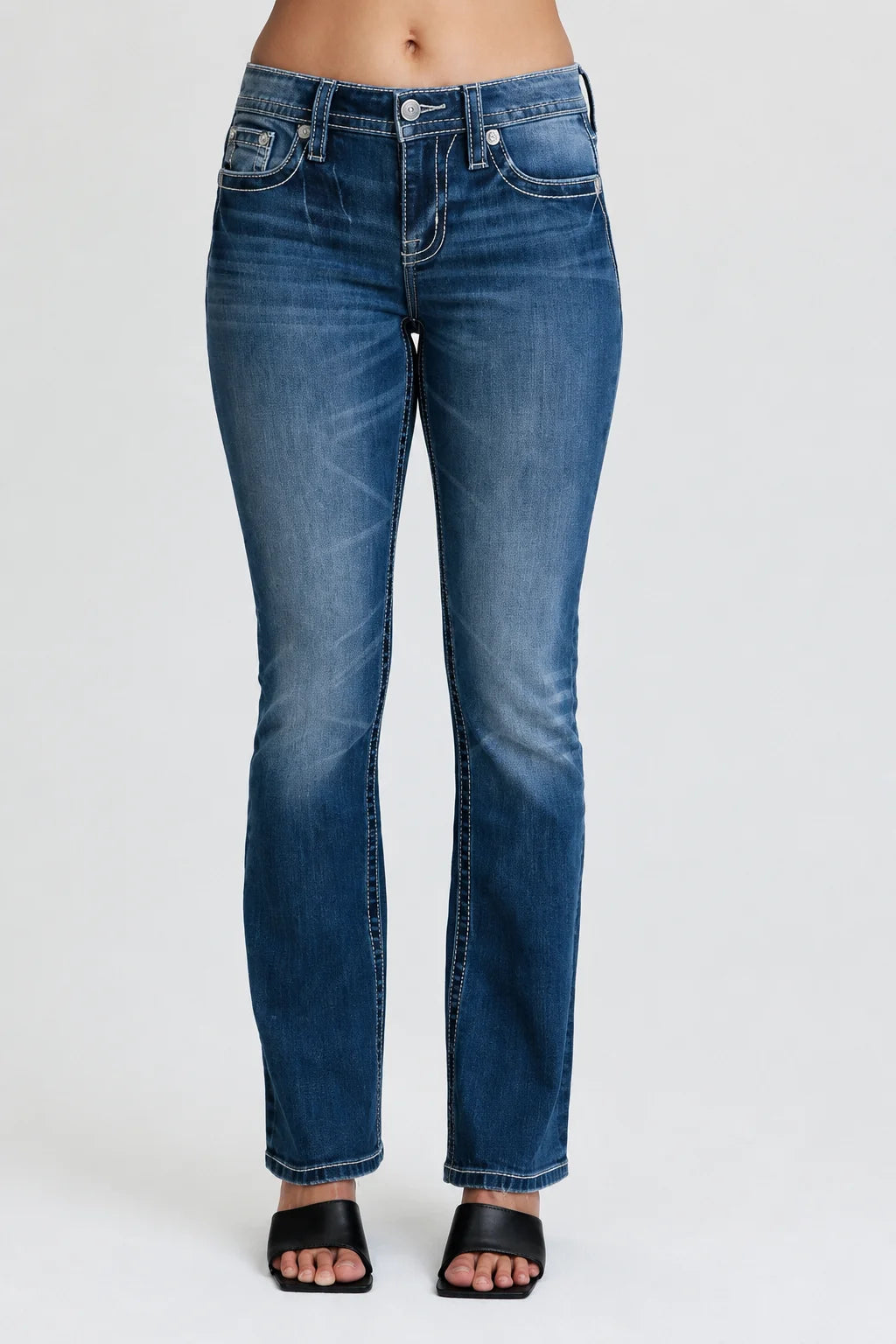 Miss Me Stars and Wings Mid-Rise Bootcut Jeans 32"