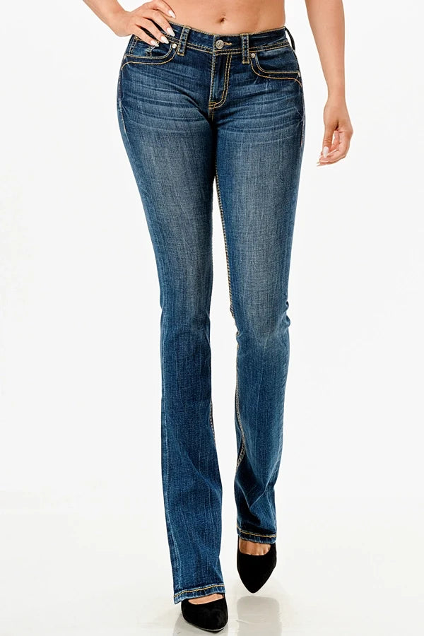 Grace In LA Bluebell Plus Size Bootcut Jeans 32"