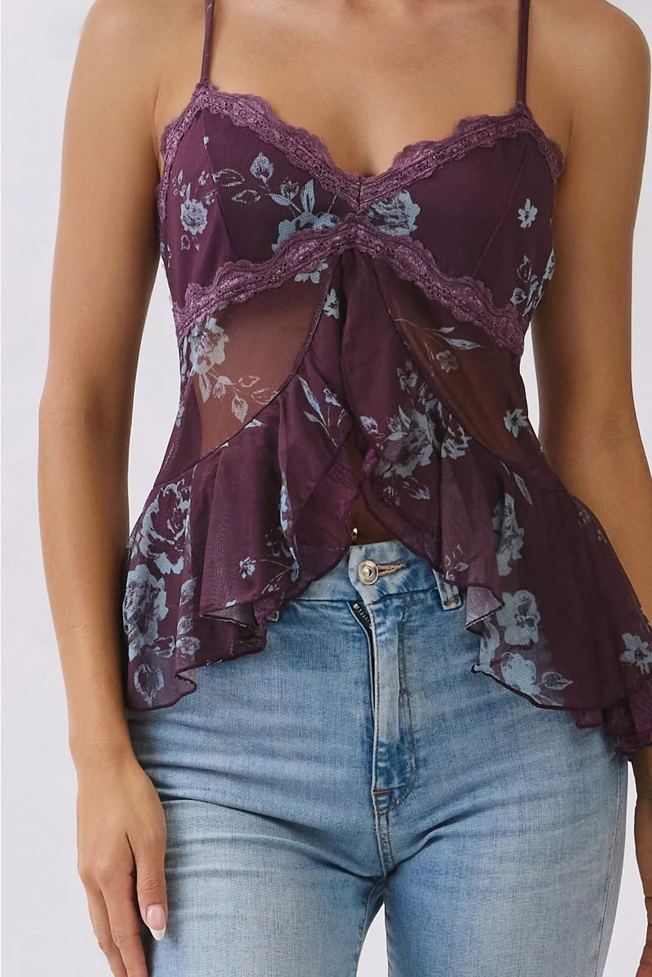 Babydoll Cami Top - Plum Shadow