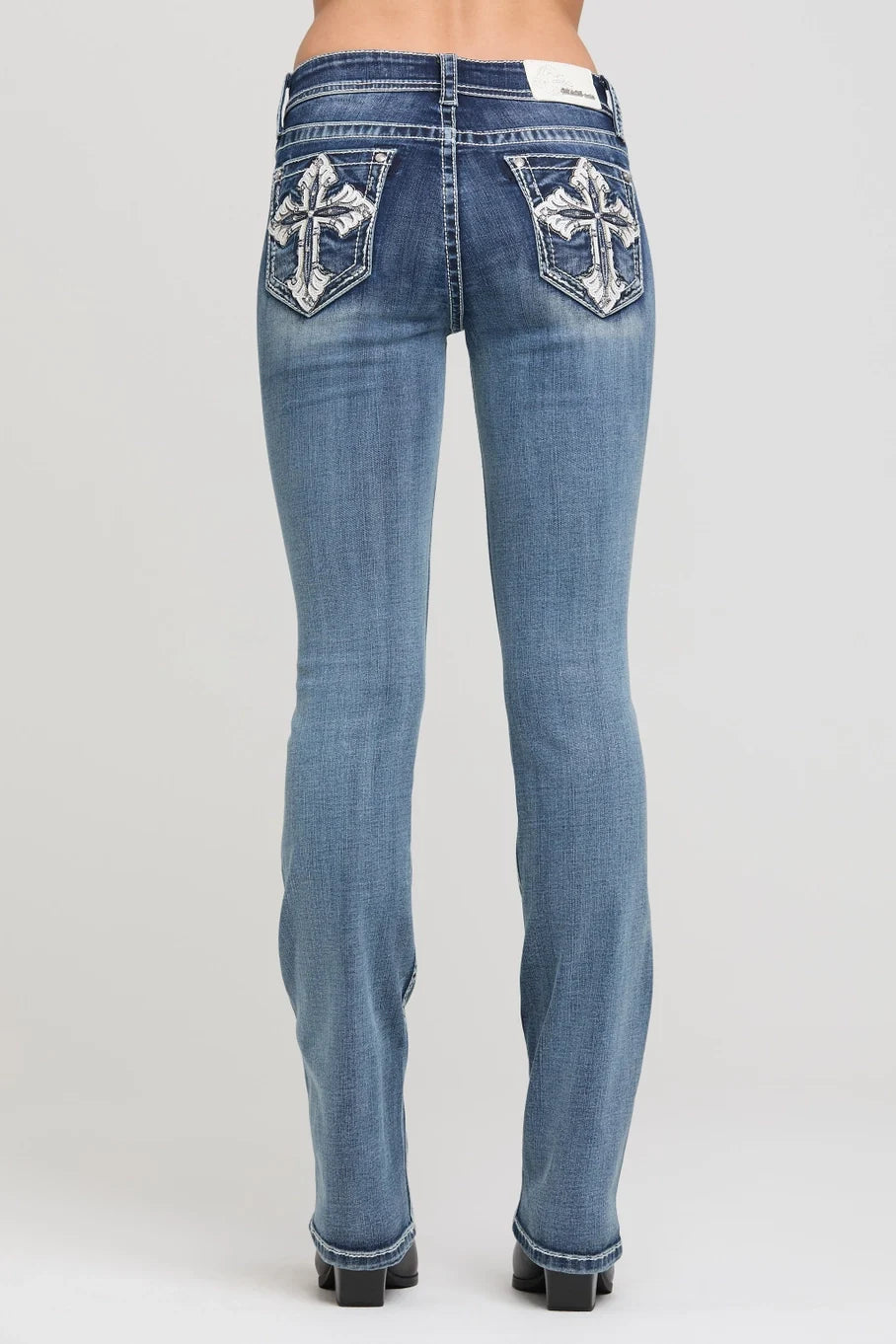 Grace in LA Cross Modify Mid-Rise Boot Cut Jeans 34"