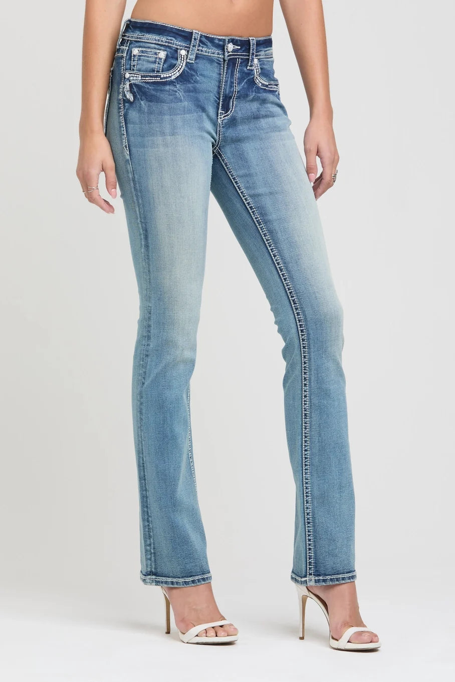 Grace in LA Steer Head Bootcut Jeans 32"