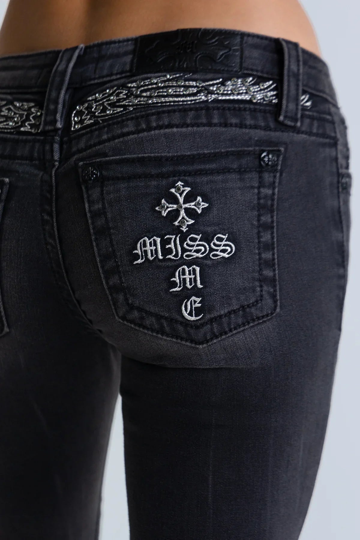 Miss Me Black Sparkle Low Rise Bootcut Jeans 32"
