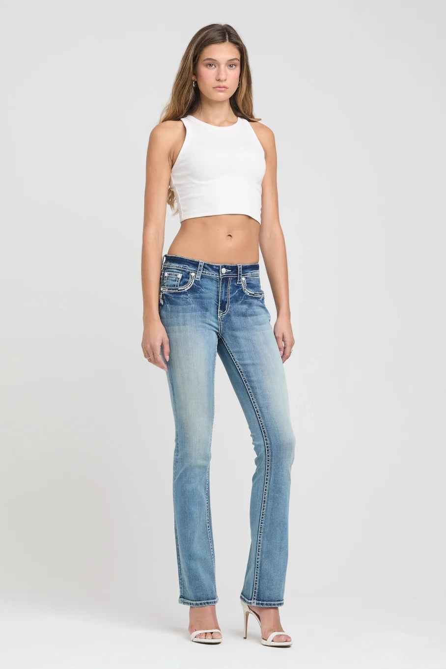Grace in LA Steer Head Bootcut Jeans 32"