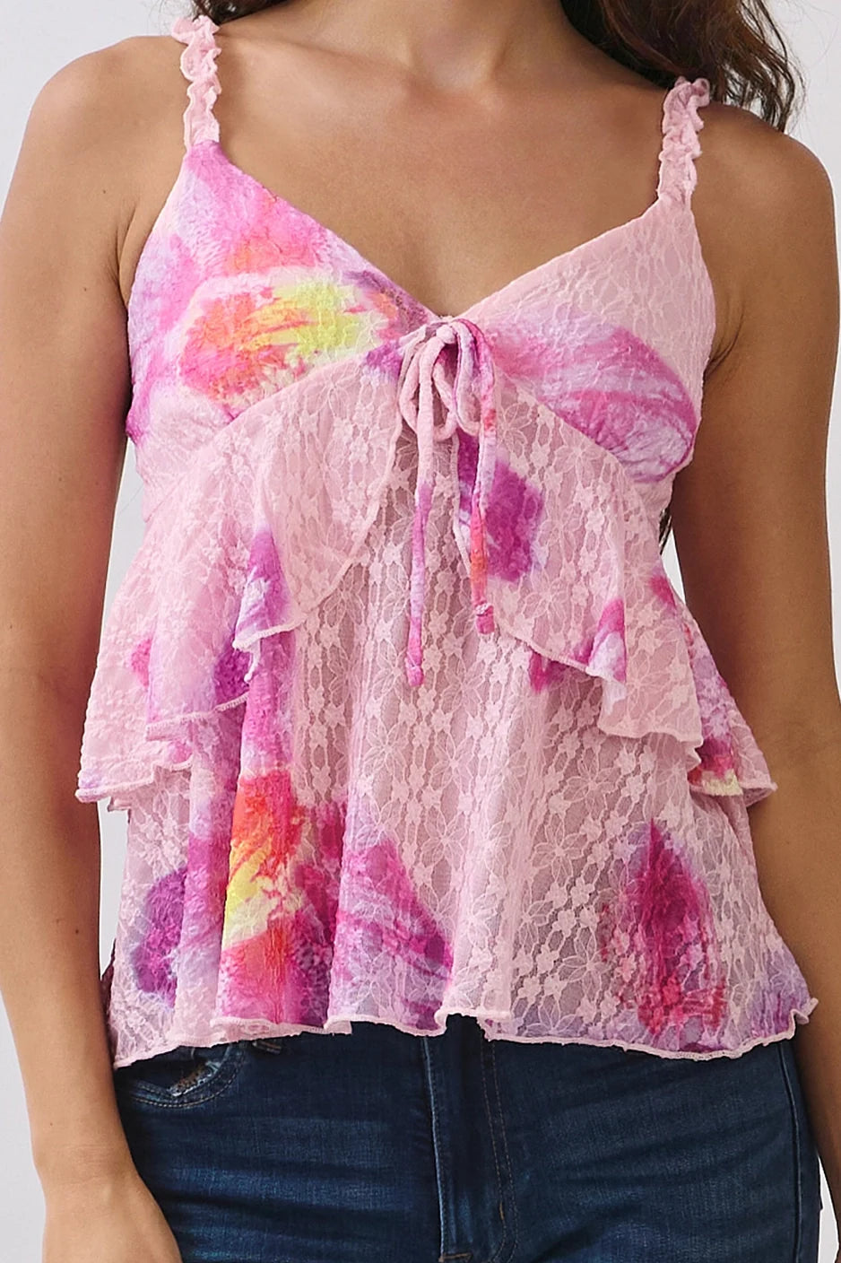 Babydoll Cami Top - Chalk Pink Orchid